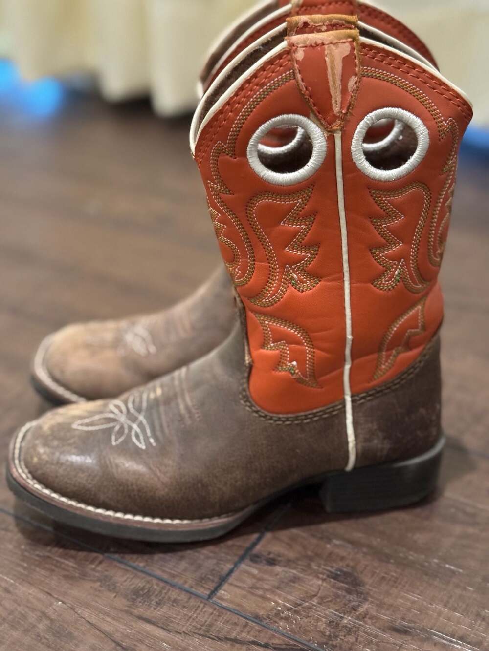 Justin Kids 314JR Square Toe Western Boots Size 10D